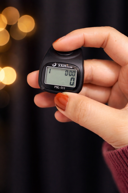 Digital Finger Counter - Multi-Channel Digital Finger Counter Tasbih with LED, Beep Sound, Time Clock & Reset Button Premium Digital Mantra Counter For Daily Use